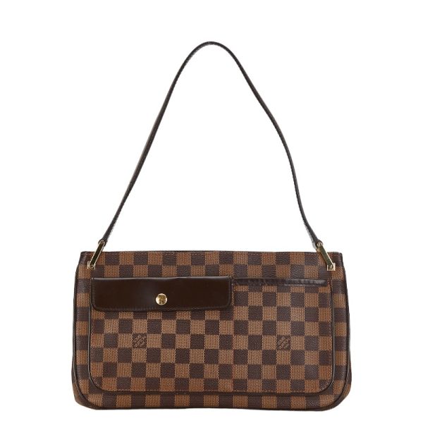 1 0153369 2 Louis Vuitton Damier Aubagne Shoulder Bag N51129 Brown