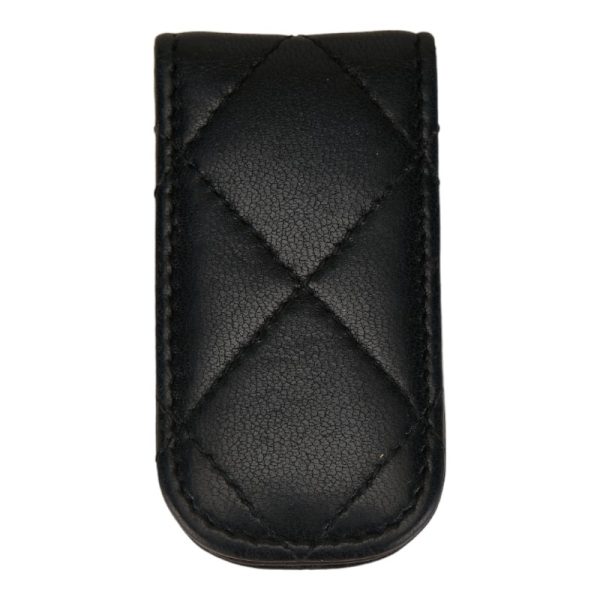 1 0153452 2 CHANEL Cocomark Matelasse Money Clip Black Leather