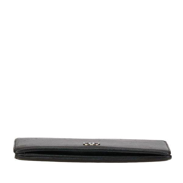 1 0153453 4 CHANEL Cocomark long wallet black leather