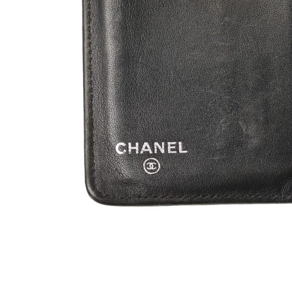 1 0153453 9 CHANEL Cocomark long wallet black leather