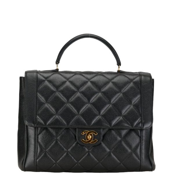 1 0153553 1 CHANEL Matelasse Diana 31 Handbag Black Caviar Skin