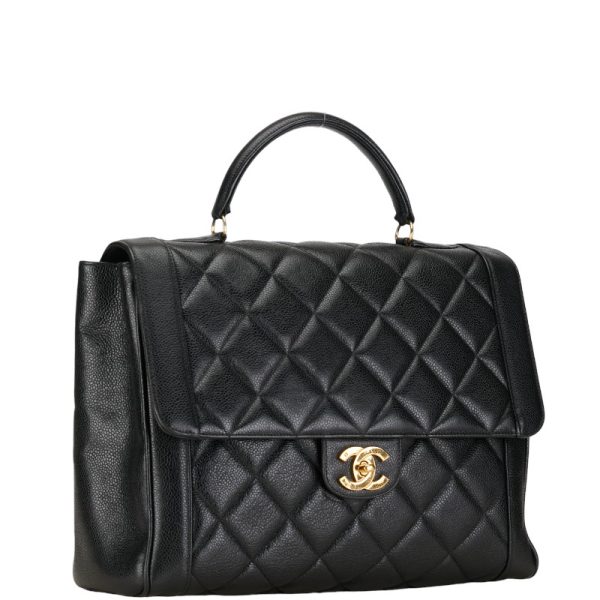 1 0153553 2 CHANEL Matelasse Diana 31 Handbag Black Caviar Skin