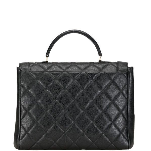 1 0153553 3 CHANEL Matelasse Diana 31 Handbag Black Caviar Skin