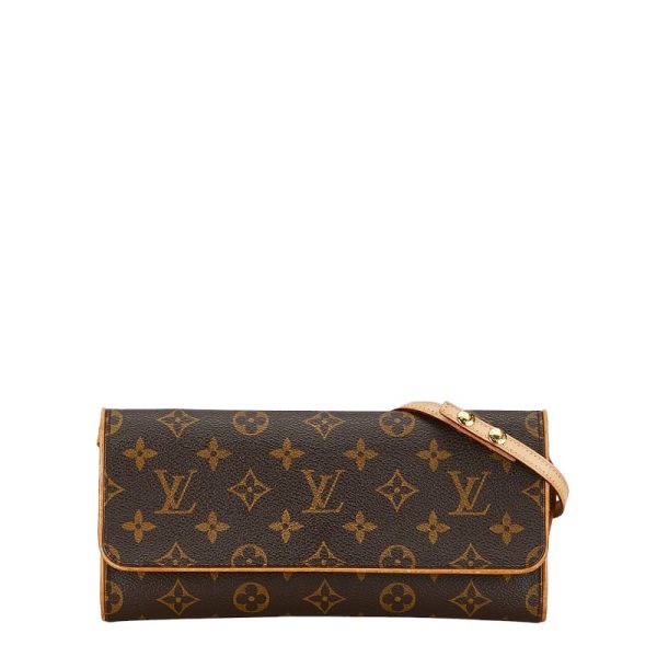 1 0153554 1 Louis Vuitton Monogram Pochette Twin GM M51852 Brown