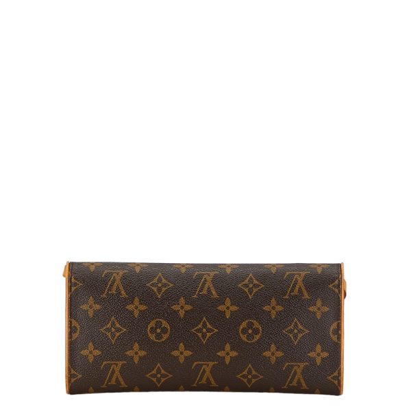 1 0153554 3 Louis Vuitton Monogram Pochette Twin GM M51852 Brown