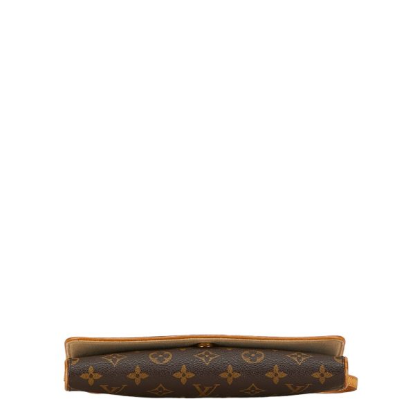 1 0153554 4 Louis Vuitton Monogram Pochette Twin GM M51852 Brown