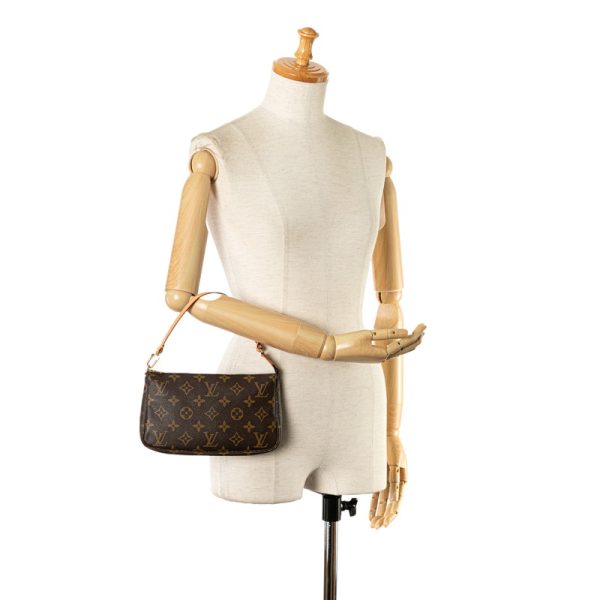 1 0153559 10 Louis Vuitton Monogram Pochette Accessoire Shoulder Bag Brown