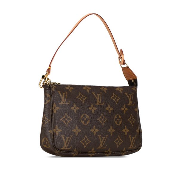 1 0153559 2 Louis Vuitton Monogram Pochette Accessoire Shoulder Bag Brown