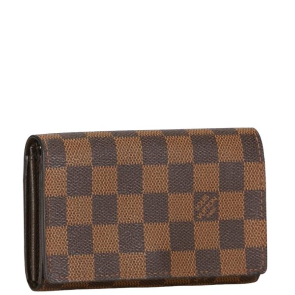 1 0153658 2 Louis Vuitton Damier Tresor Bifold Wallet N61736 Brown PVC Leather