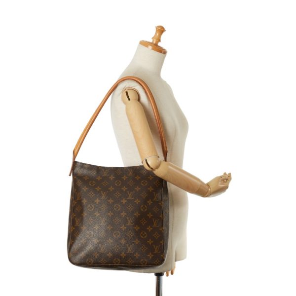 1 0153660 10 Louis Vuitton Monogram Looping GM Shoulder Bag M51145 Brown