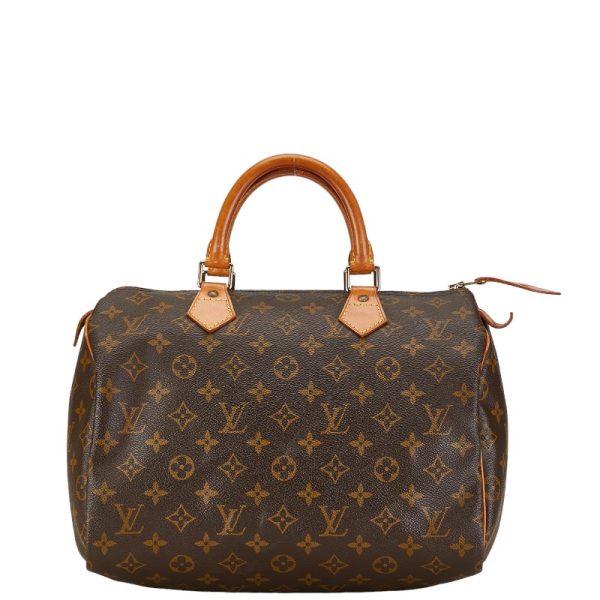 1 0153671 1 Louis Vuitton Monogram Speedy 30 Handbag M41526 Brown PVC Leather