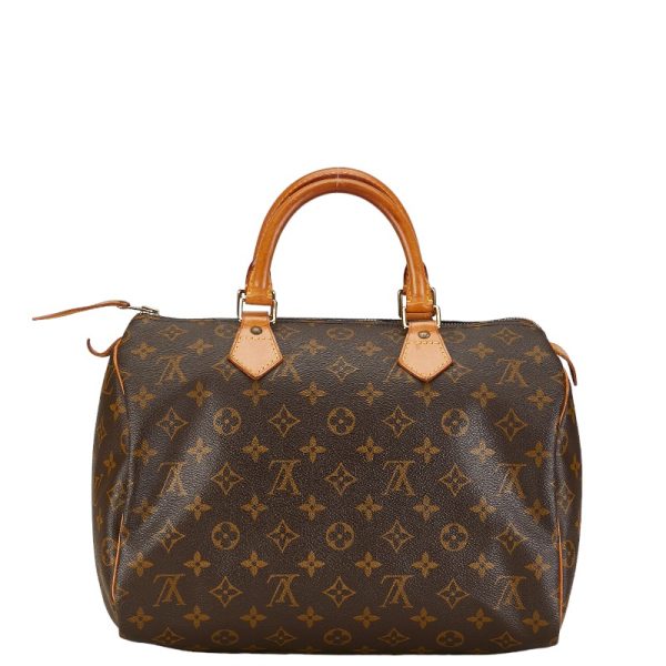 1 0153671 3 Louis Vuitton Monogram Speedy 30 Handbag M41526 Brown PVC Leather