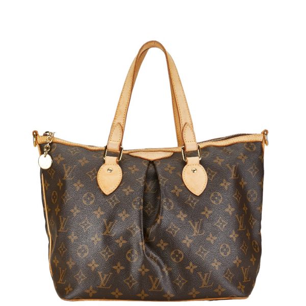 1 0153673 2 Louis Vuitton Monogram Palermo PM Shoulder Bag M40145 Brown