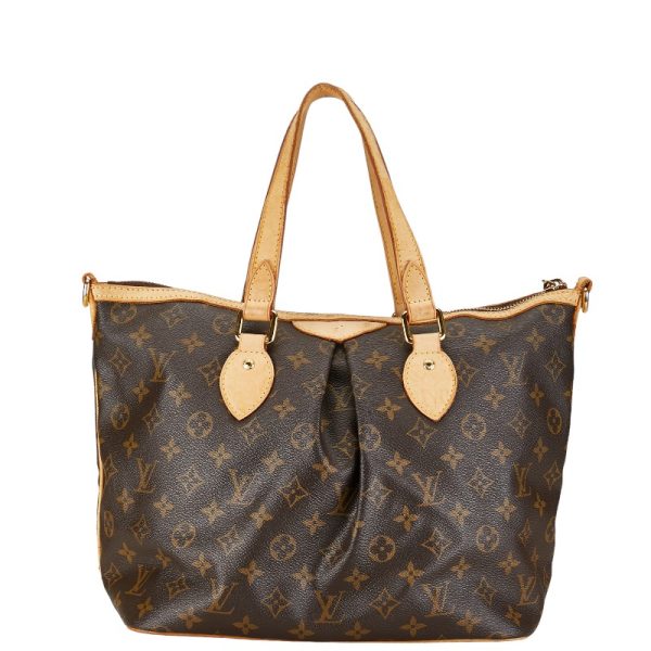 1 0153673 4 Louis Vuitton Monogram Palermo PM Shoulder Bag M40145 Brown