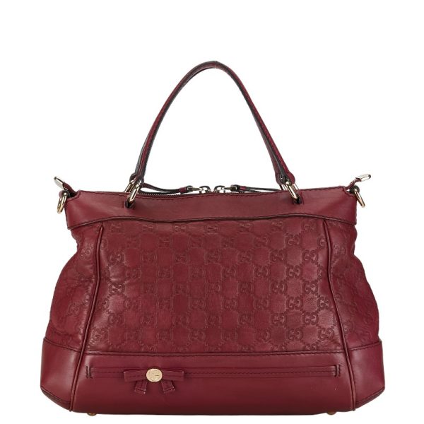 1 0153678 2 Gucci Guccisima Mayfia handbag shoulder bag red leather