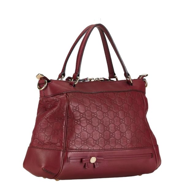 1 0153678 3 Gucci Guccisima Mayfia handbag shoulder bag red leather