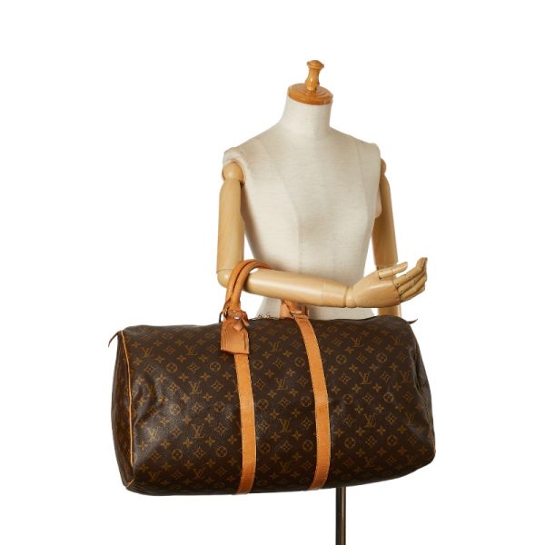 1 0154061 12 Louis Vuitton Monogram Keepall 55 Boston Bag Travel Bag Travel Bag M41424 Brown