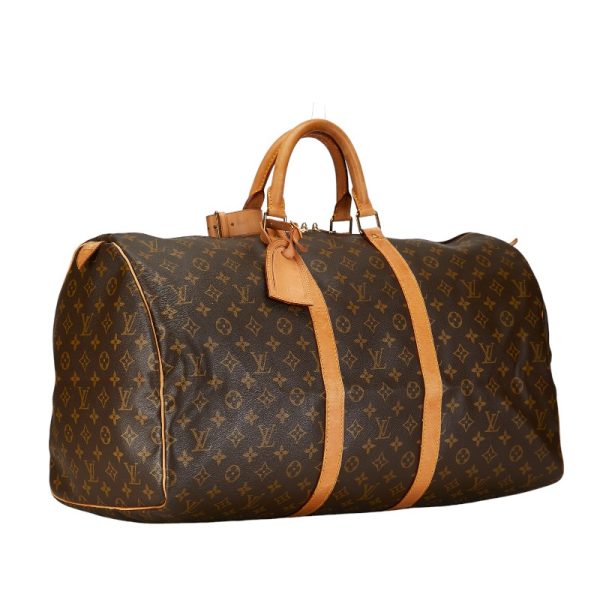 1 0154061 2 Louis Vuitton Monogram Keepall 55 Boston Bag Travel Bag Travel Bag M41424 Brown