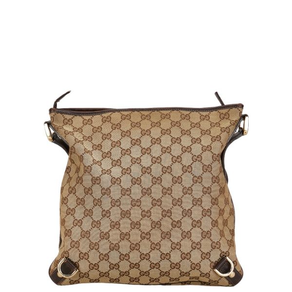 1 0154329 3 Gucci GG Canvas Abby Shoulder Bag Brown Canvas Leather