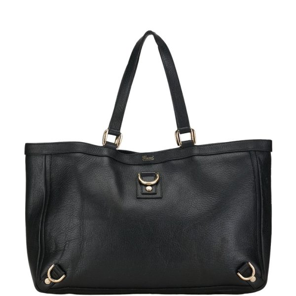 1 0154633 1 Gucci Abbey Shoulder Bag Tote Bag Black Leather