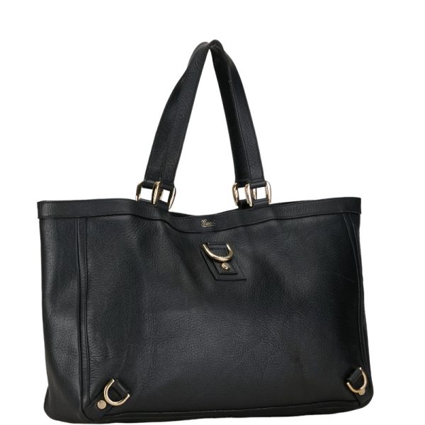 1 0154633 2 Gucci Abbey Shoulder Bag Tote Bag Black Leather