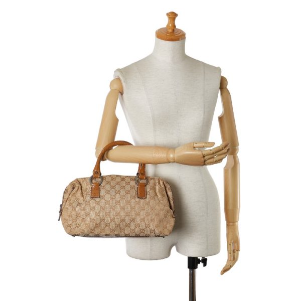 1 0154634 10 Gucci GG canvas handbag mini Boston bag beige canvas leather