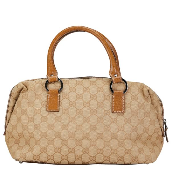 1 0154634 3 Gucci GG canvas handbag mini Boston bag beige canvas leather