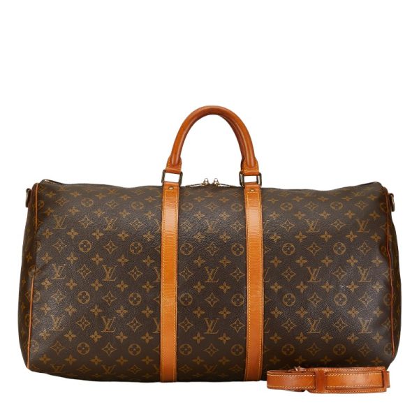 1 0154755 1 Louis Vuitton Monogram Keepall Bandouliere 55 Shoulder Bag Brown