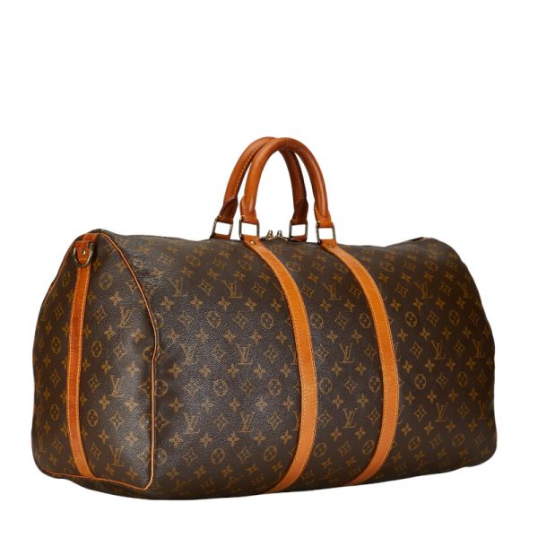 1 0154755 3 Louis Vuitton Monogram Keepall Bandouliere 55 Shoulder Bag Brown