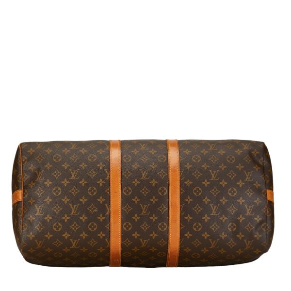 1 0154755 5 Louis Vuitton Monogram Keepall Bandouliere 55 Shoulder Bag Brown