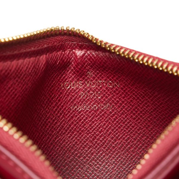 1 0154766 8 Louis Vuitton Monogram Porto Carte Zip Case Coin M67889 Brown Red