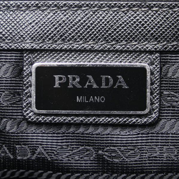 1 0154782 8 Prada Triangle Logo Plate Galleria Saffiano Briefcase Shoulder Bag Black