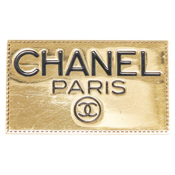 1 0154804 1 CHANEL Vintage Logo Brooch Gold Plated