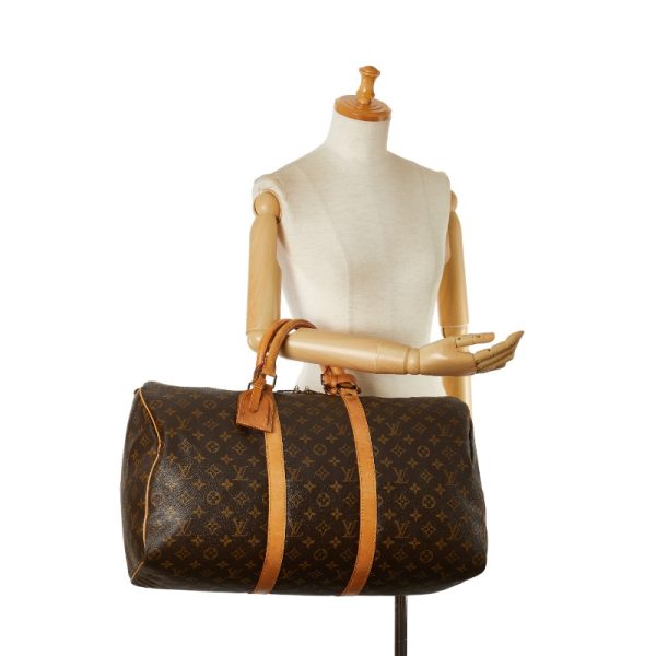 1 0154813 10 Louis Vuitton Monogram Keepall 50 Boston Bag M41426 Brown