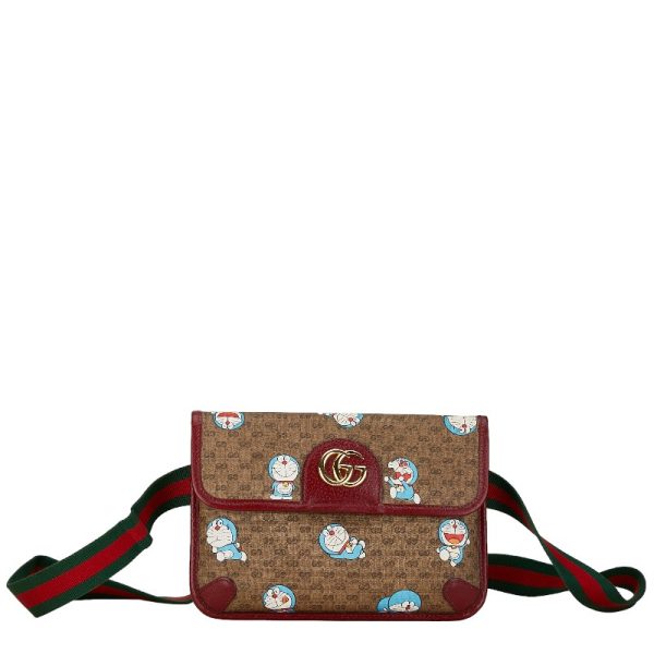 1 0155173 1 Gucci GG Supreme Doraemon Body Bag Waist Pouch Cherry Red