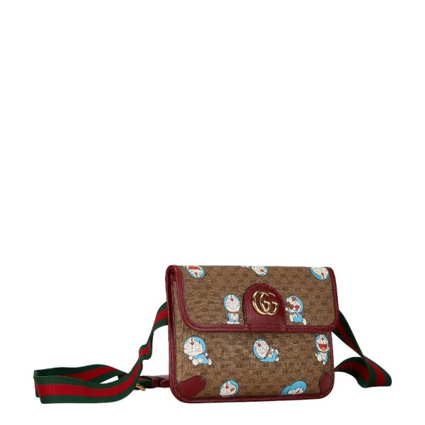 1 0155173 2 Gucci GG Supreme Doraemon Body Bag Waist Pouch Cherry Red