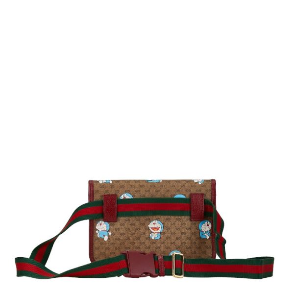 1 0155173 3 Gucci GG Supreme Doraemon Body Bag Waist Pouch Cherry Red