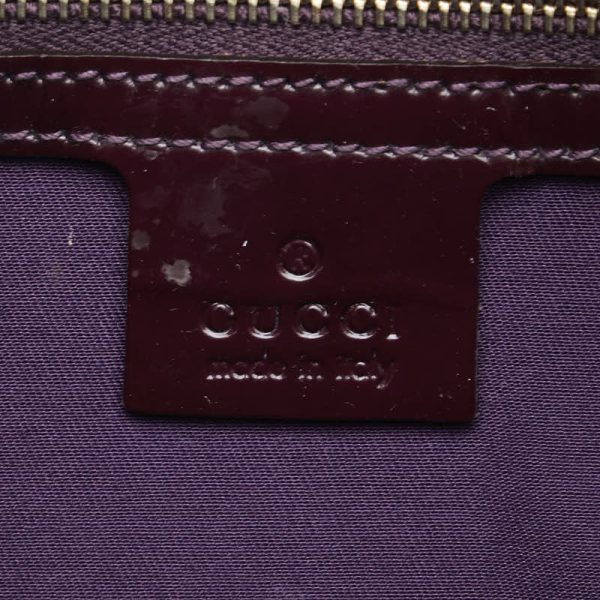 1 0155504 7 Gucci Horsebit Handbag Tote Bag Purple Gold Patent Leather