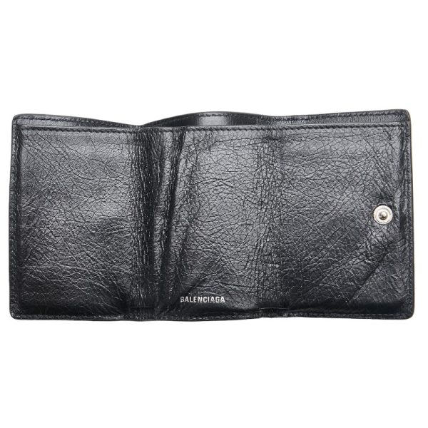 1 0155518 5 Balenciaga Mini Graffiti Trifold Wallet 391446 Black Multicolor