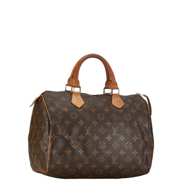 1 0155528 2 Louis Vuitton Monogram Speedy 30 Handbag M41526 Brown PVC Leather