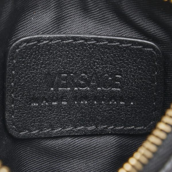 1 0155535 7 Versace Medusa Coin Case Card Case Coin Purse Black Leather