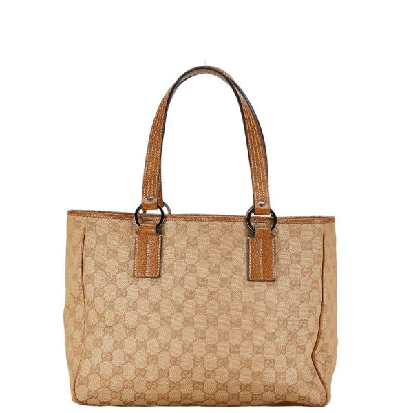 1 0155541 1 Gucci GG canvas tote bag beige brown canvas leather