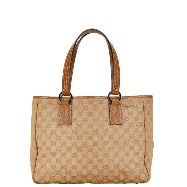 1 0155541 3 Gucci GG canvas tote bag beige brown canvas leather