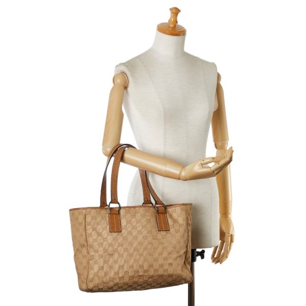 1 0155541 9 Gucci GG canvas tote bag beige brown canvas leather