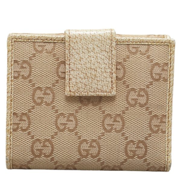 1 0155553 3 Gucci GG Canvas Bifold Wallet Compact Wallet Beige Brown