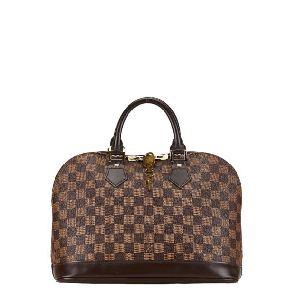 1 0155652 1 Louis Vuitton Damier Alma PM Handbag N51131 Brown PVC Leather