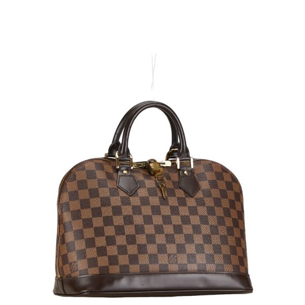 1 0155652 2 Louis Vuitton Damier Alma PM Handbag N51131 Brown PVC Leather