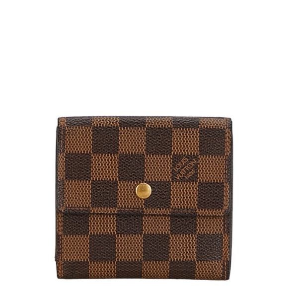 1 0155653 1 Louis Vuitton Damier Portefeuille Elise Wallet N61654 Brown