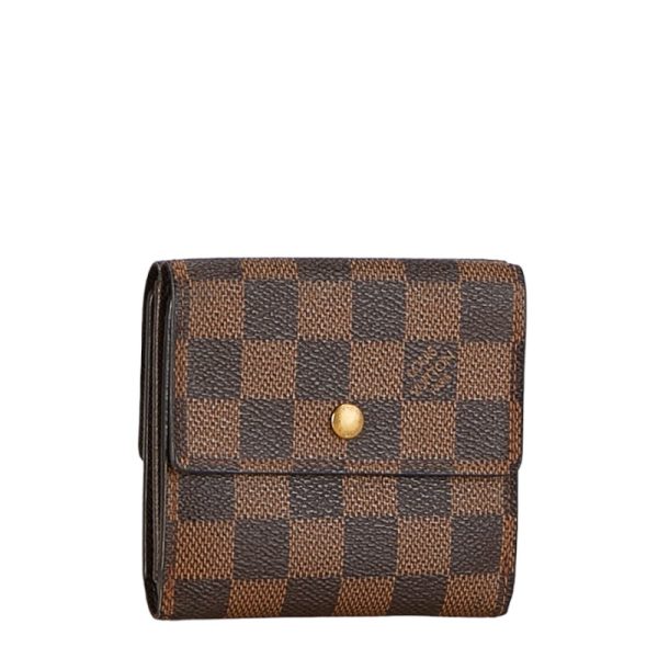 1 0155653 2 Louis Vuitton Damier Portefeuille Elise Wallet N61654 Brown