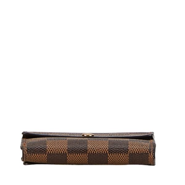 1 0155653 4 Louis Vuitton Damier Portefeuille Elise Wallet N61654 Brown